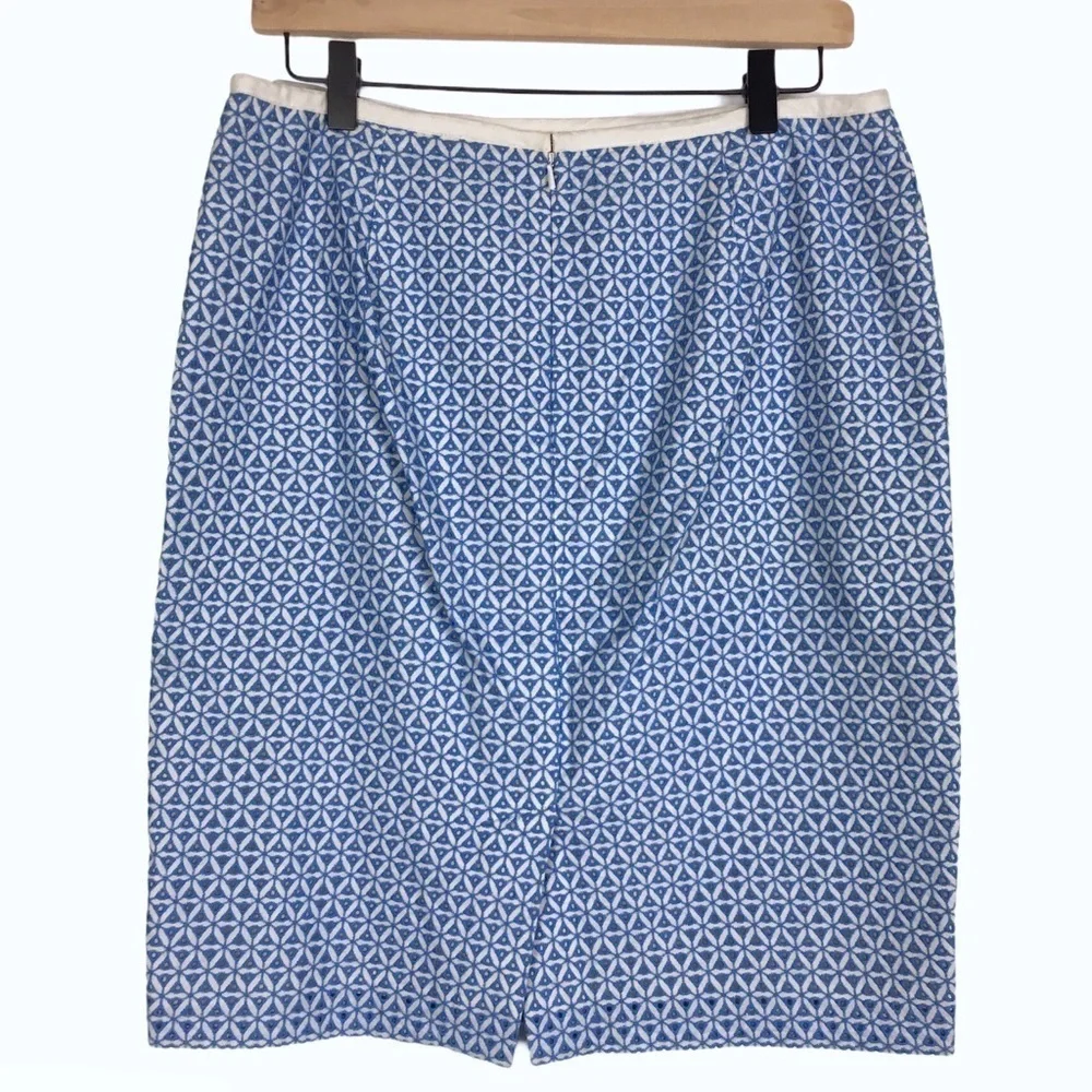 TALBOTS Skirt Pencil Embroidered Eyelet Lace Overlay Feminine Petite Size 8P - Picture 4 of 10